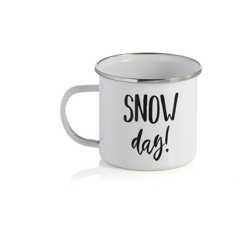 Shiraleah "SNOW DAY" ENAMEL MUG, WHITE - White - Shiraleah