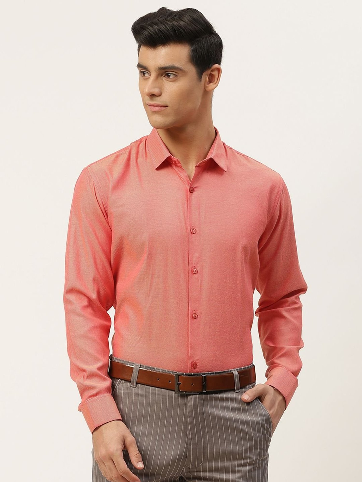 Sojanya Coral Cotton Regular Fit Self Pattern Shirt
