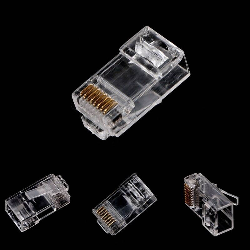 Lejiahong 100Pcs RJ45 CAT6 8-Pin Modular Plugs UTP Unshielded Version With Loading Bar