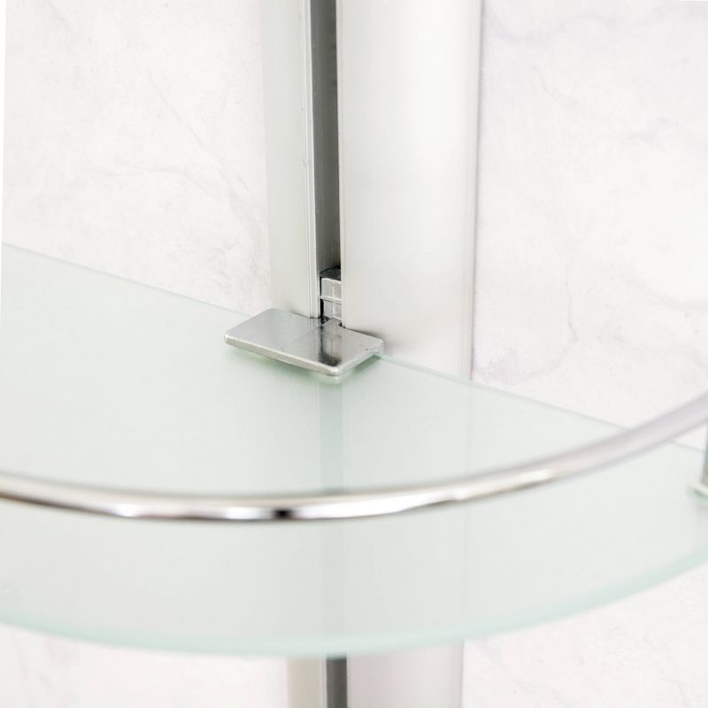 4 Tier Wall Mount Adjustable Glass Shelving Unit with Aluminum Bars - Danya B.