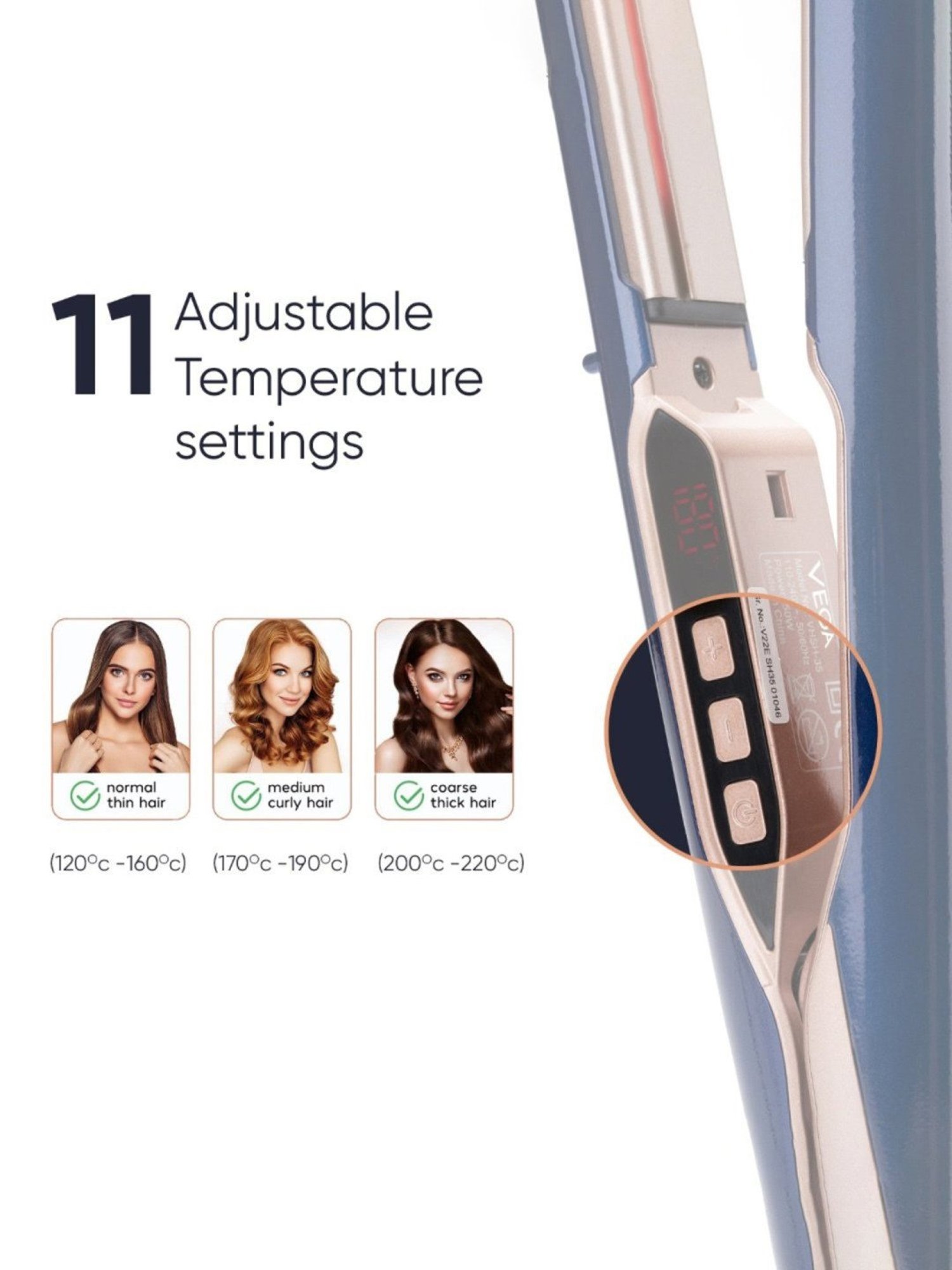 VEGA Infra-Style Hair Straightener (Blue)