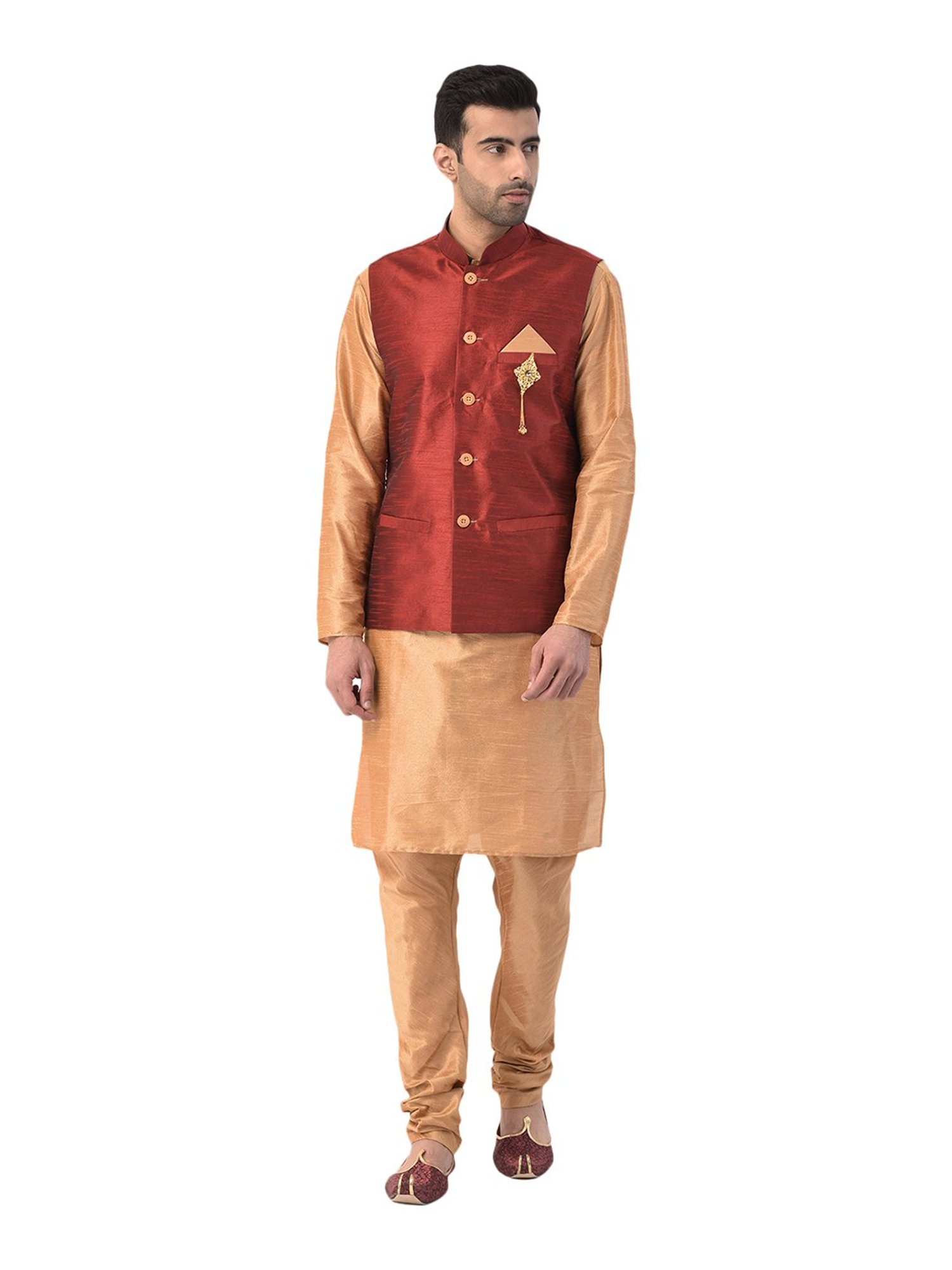 SG LEMAN Beige Kurta Bottom & Jacket Set
