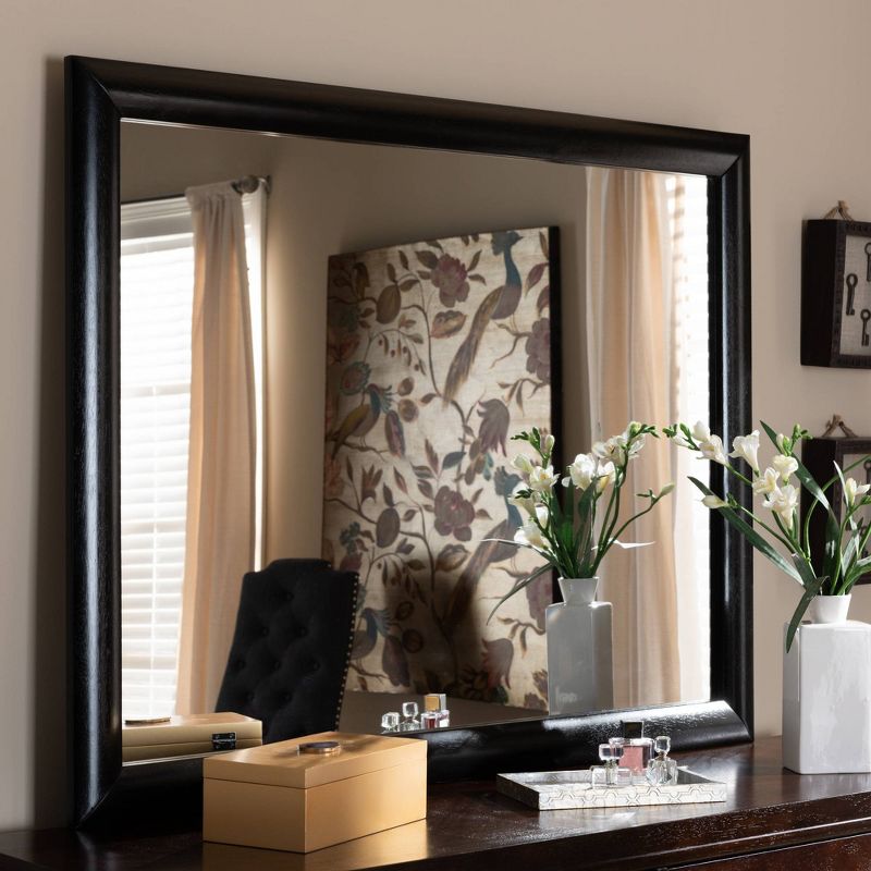 Kima Wood Dresser Mirror Black - Baxton Studio
