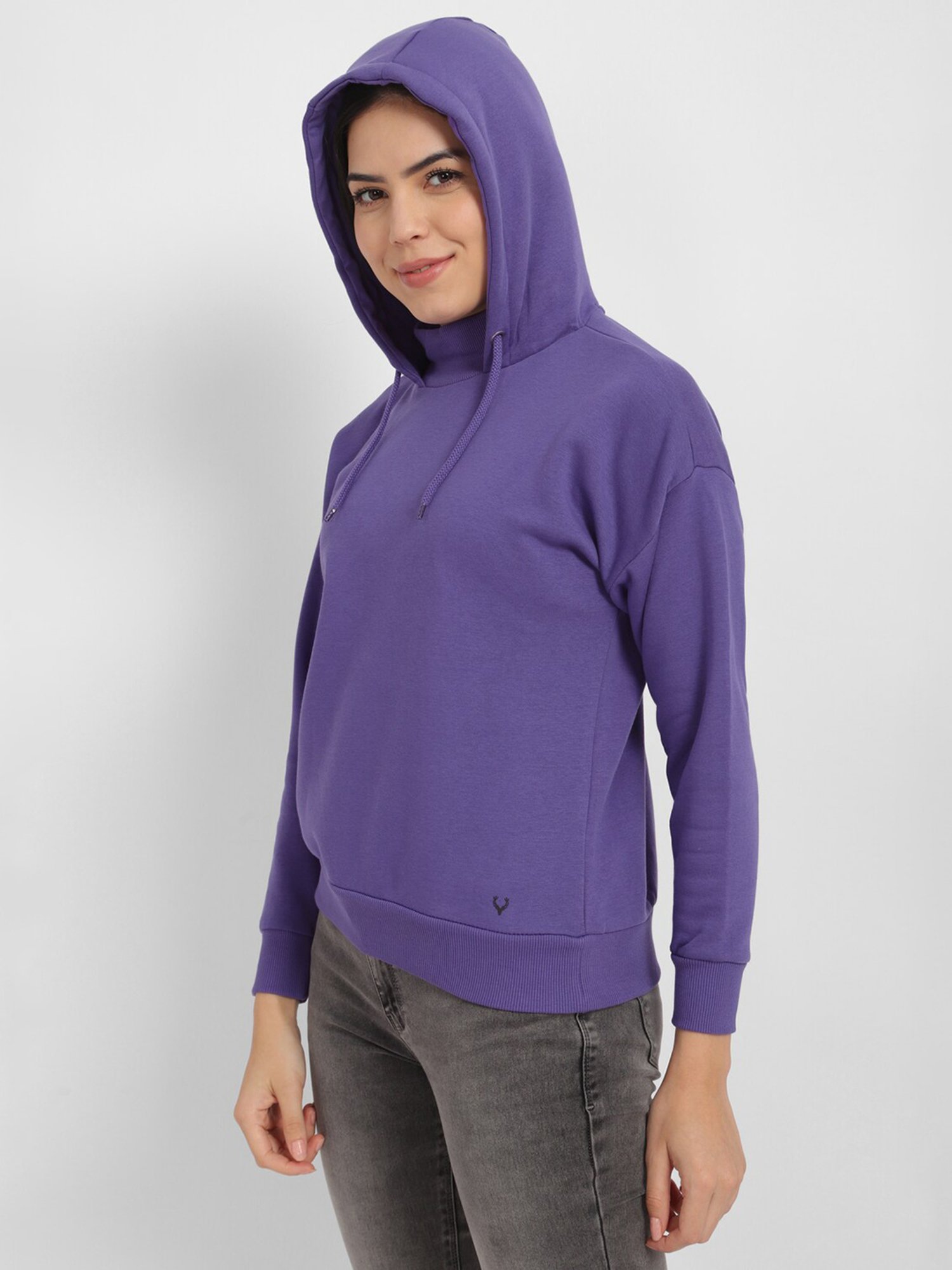 Allen Solly Purple Cotton Regular Fit Hoodie