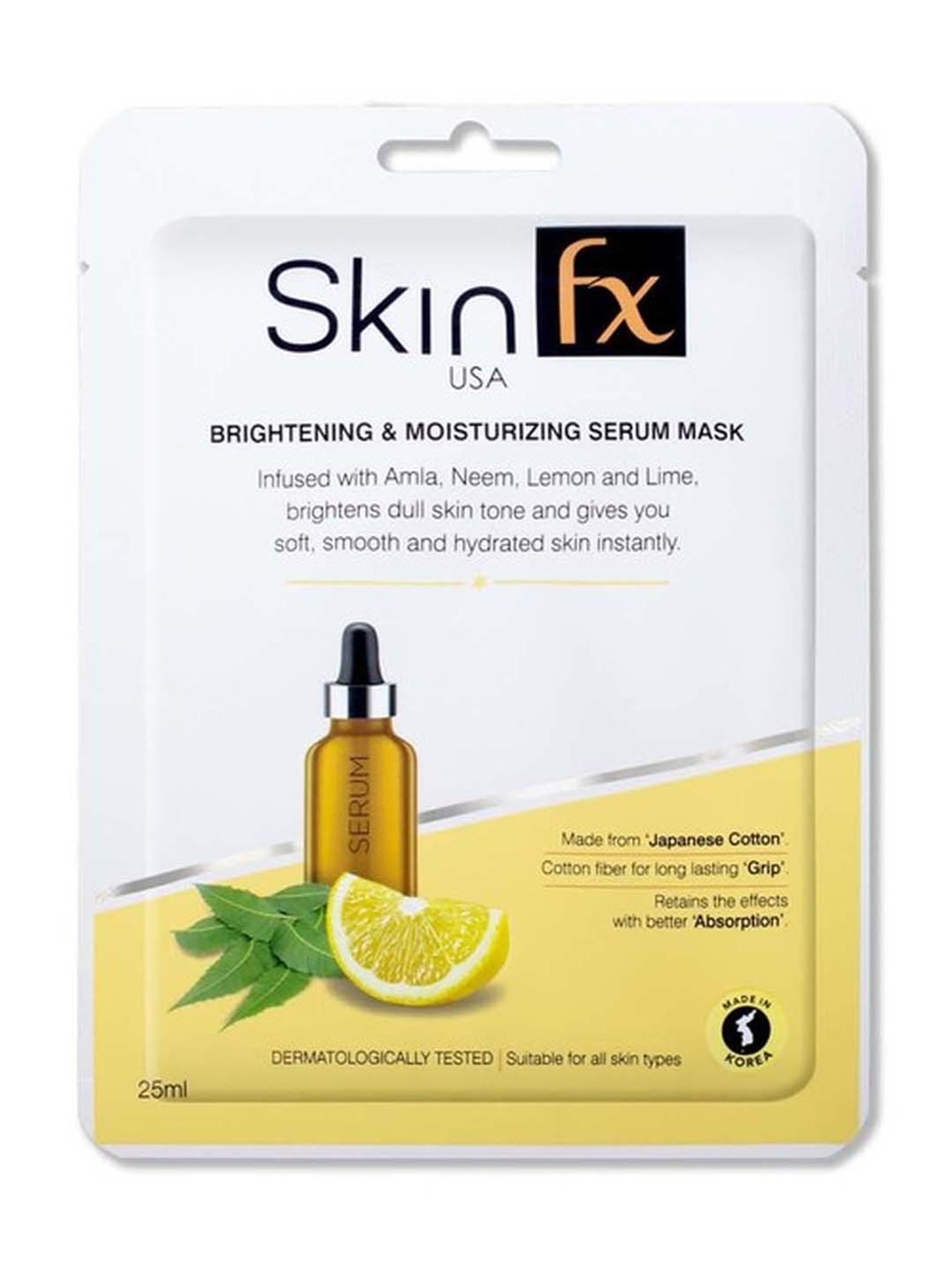 Skin Fx Brightening, Moisturizing & Purifying Men Facial Serum Mask - Pack of 2