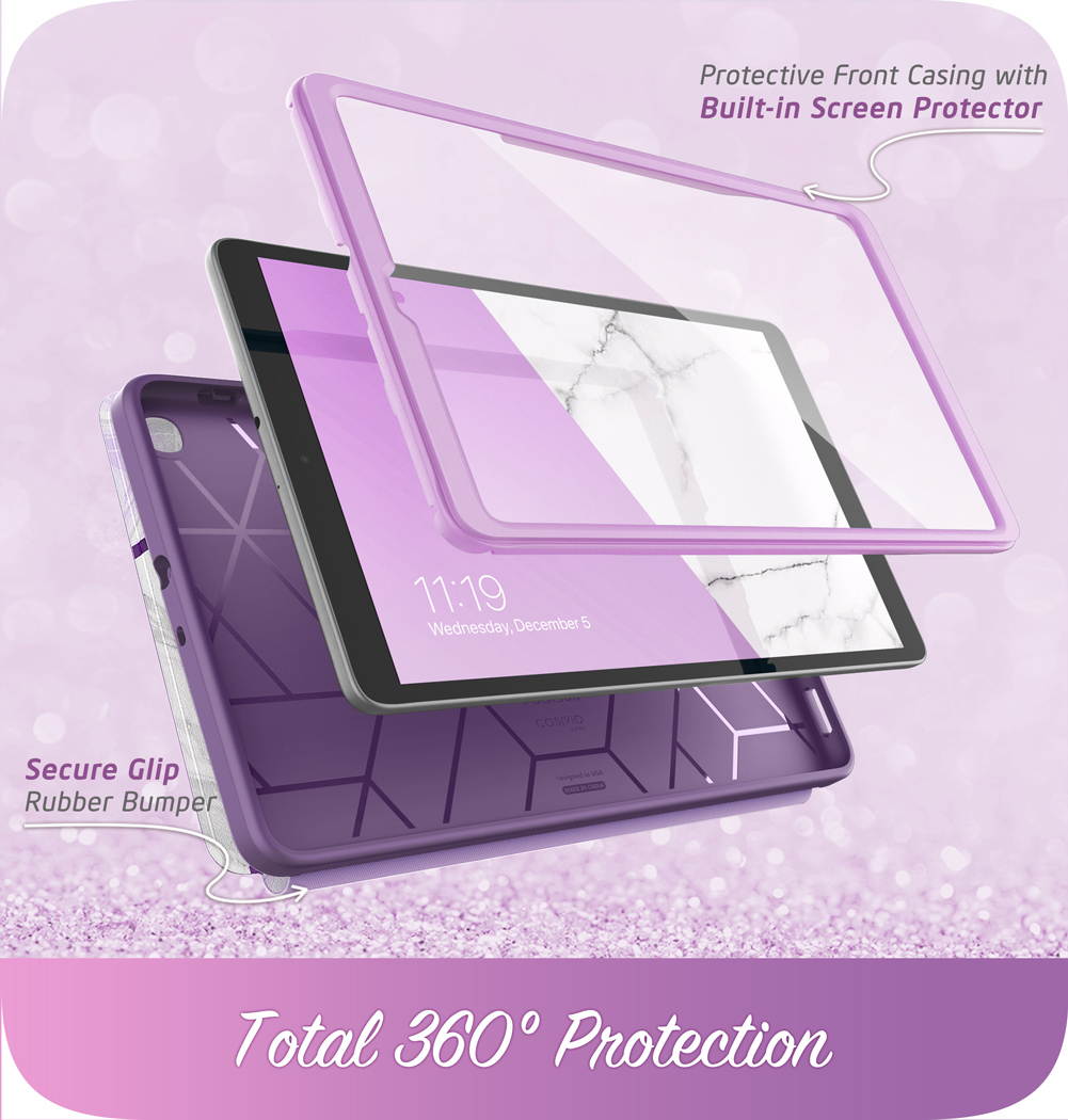 i-Blason Case Designed for Galaxy Tab A 10.1 (SM-T510/T515) 2019, [Cosmo] Full-Body Protection with Built-in Screen Protector Case for Samsung Galaxy Tab A 10.1 2019 Release (Marble)