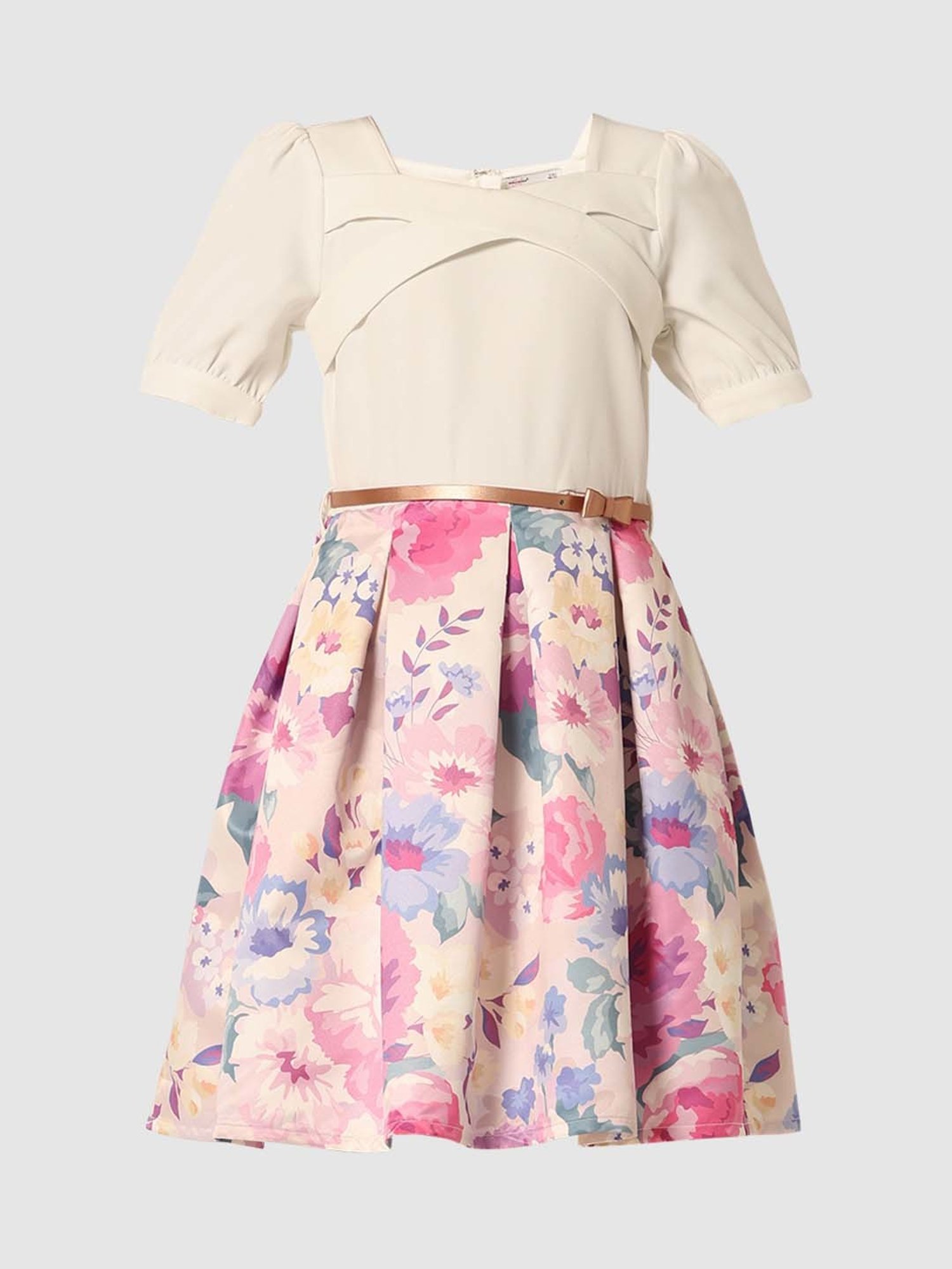 VERO MODA GIRL White & Pink Floral Print Dress