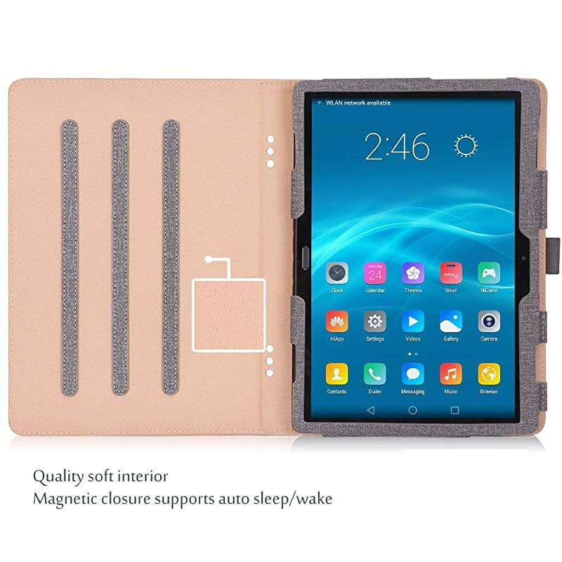 Lenovo Tab P10 M10 M10 HD 101 Case Leather Protective Stand Folio Case Cover for Lenovo Tab P10 TBX705F TBX705L M10 HD TBX505F TBX505L M10 TBX605F TBX605L 101 Tablet Grey