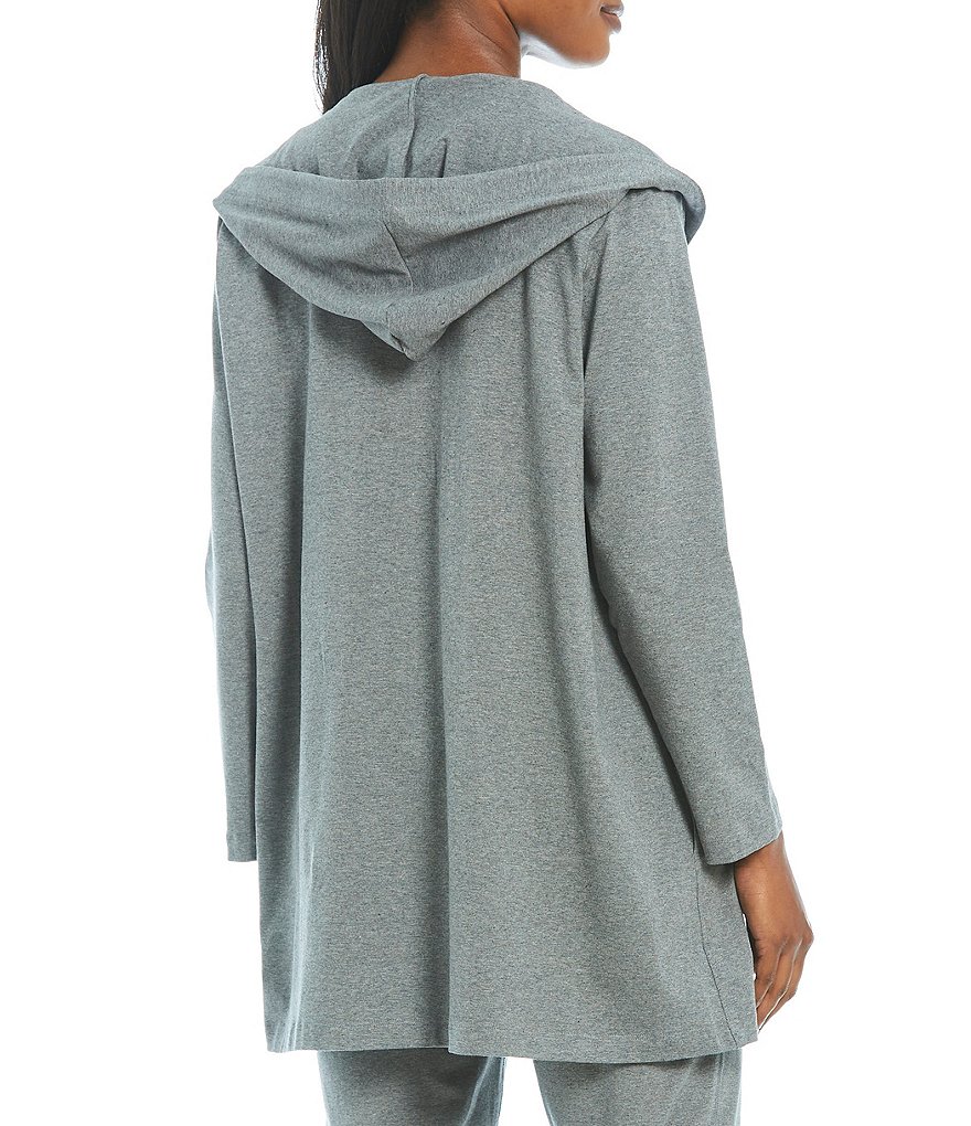 Eileen Fisher Petite Size Organic Cotton Stretch Jersey Hooded Jacket