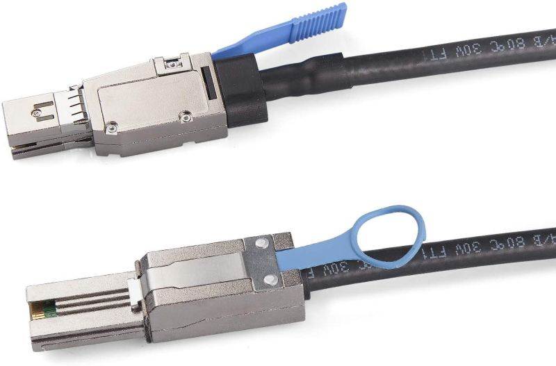 External 6Gbps Mini SAS HD SFF-8644 to Mini SAS SFF-8088 Hybrid Cable, 30AWG SCSI Cable 1 meter