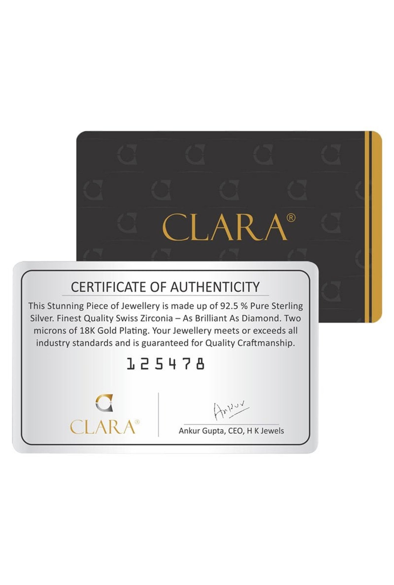 Clara White Sterling Silver Soitaire CZ Pendant with Chain