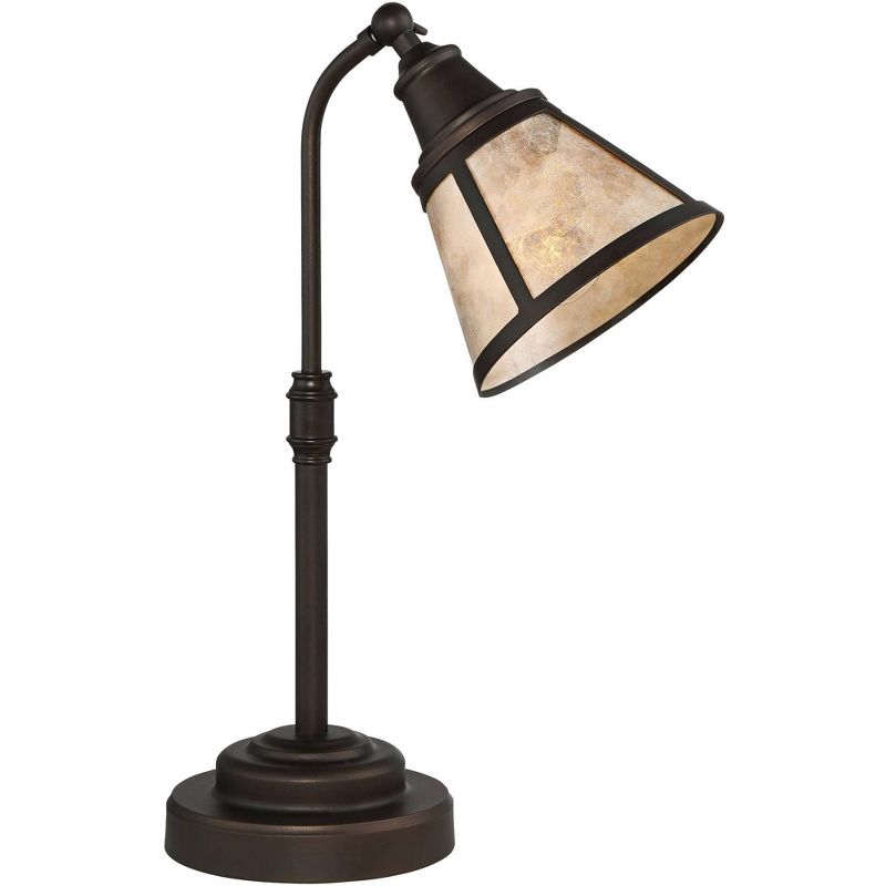 23" Iron/Seeded Glass Axel Farmhouse Industrial Task Lamp (Includes LED Light Bulb) Black - JONATHAN Y