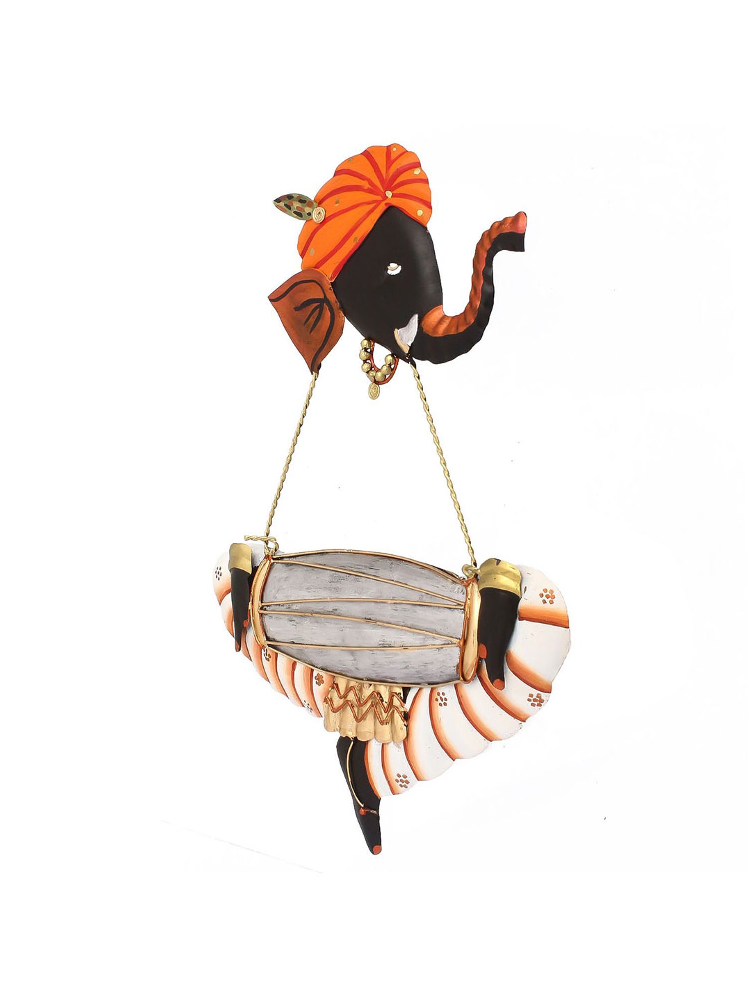 eCraftIndia Musician Ganesha Playing Dholak Wall Hanging
