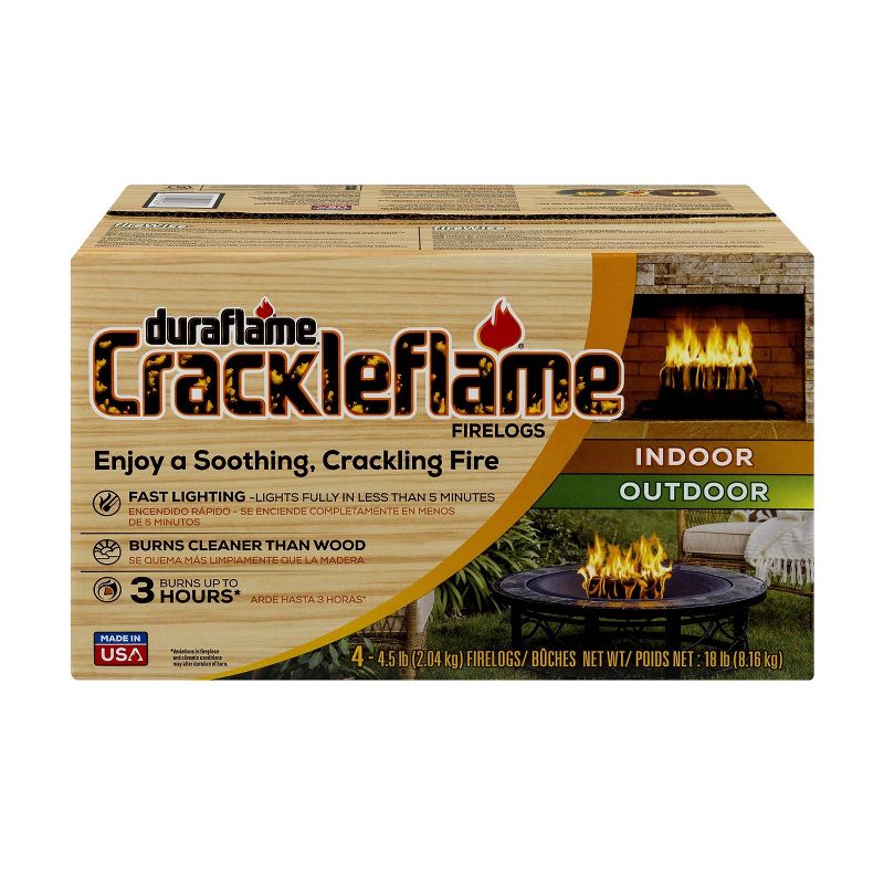 Duraflame 4pk 4.5lb Crackleflame Firelog
