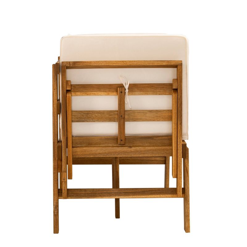 Dolavan Indoor/Outdoor Convertible Lounge Chair/Bench - Natural and White - Holly & Martin