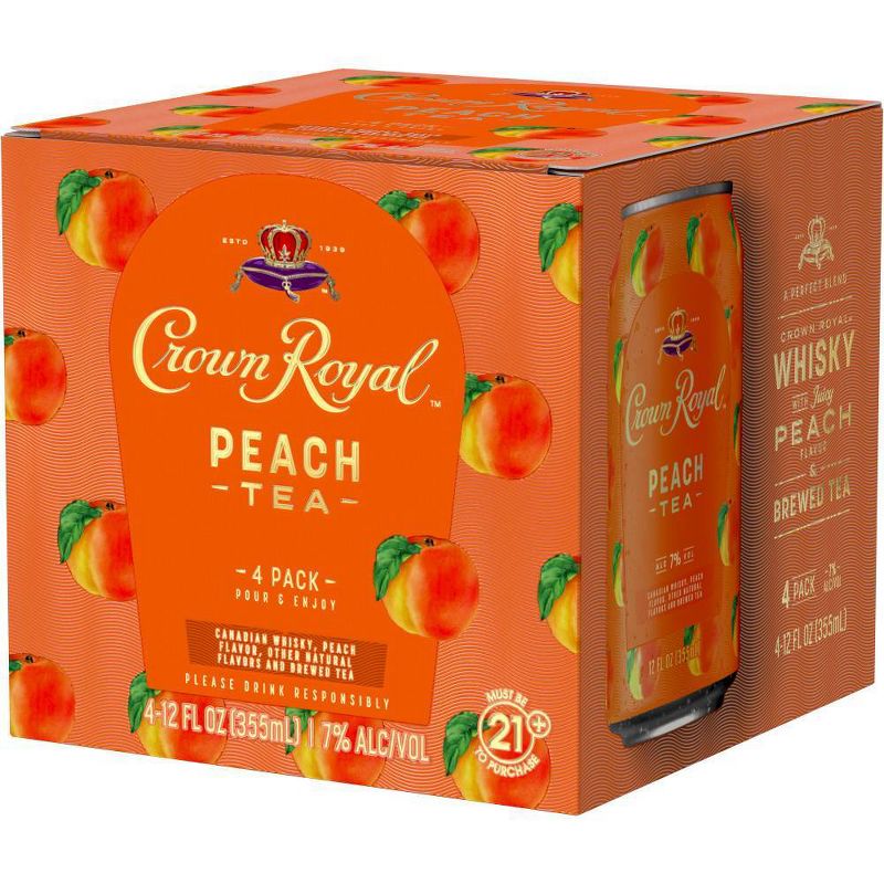 Crown Royal Peach Tea Whisky Cocktail - 4pk/12 fl oz Cans