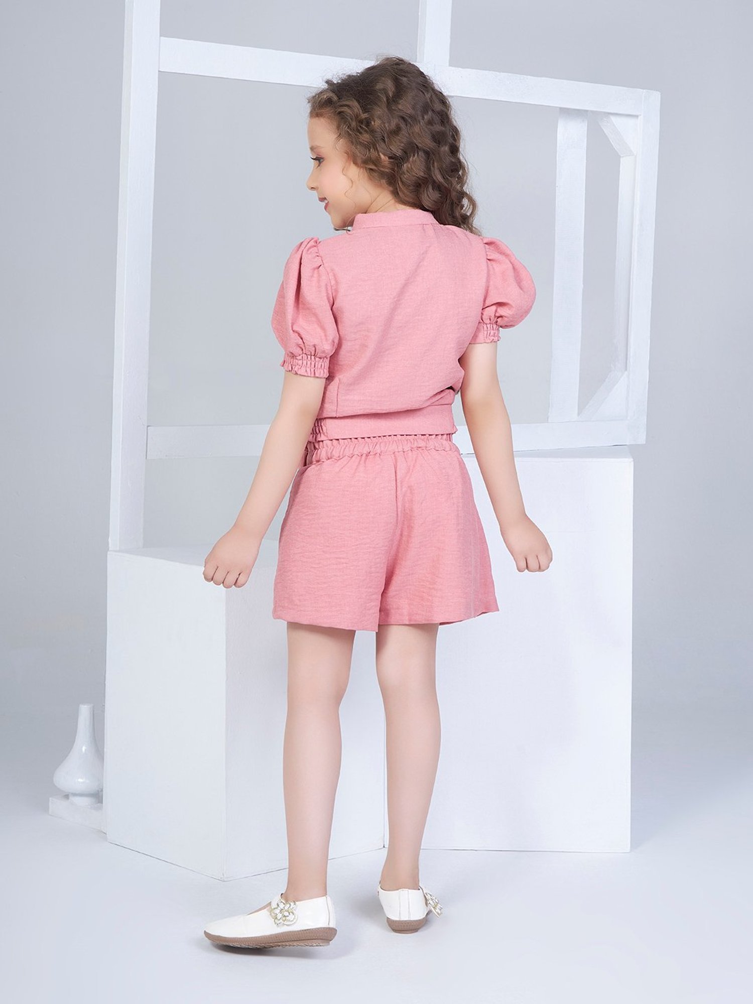 Peppermint Kids Purple & White Floral Print Top with Culottes