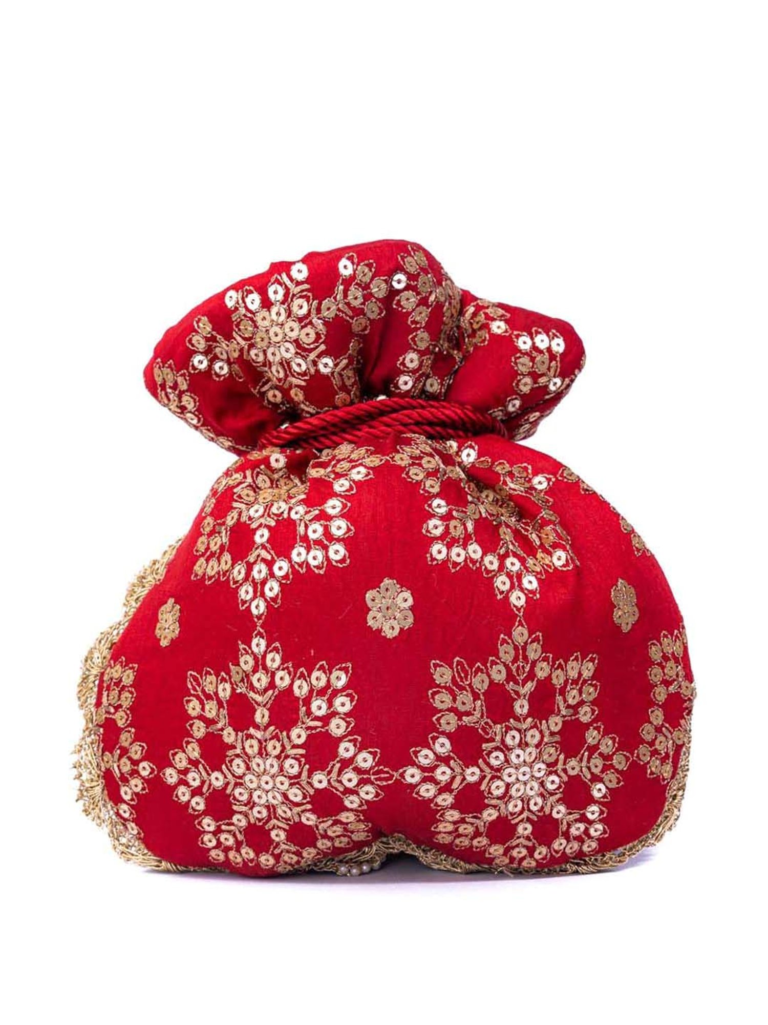 NR by Nidhi Rathi Red Fabric Potli