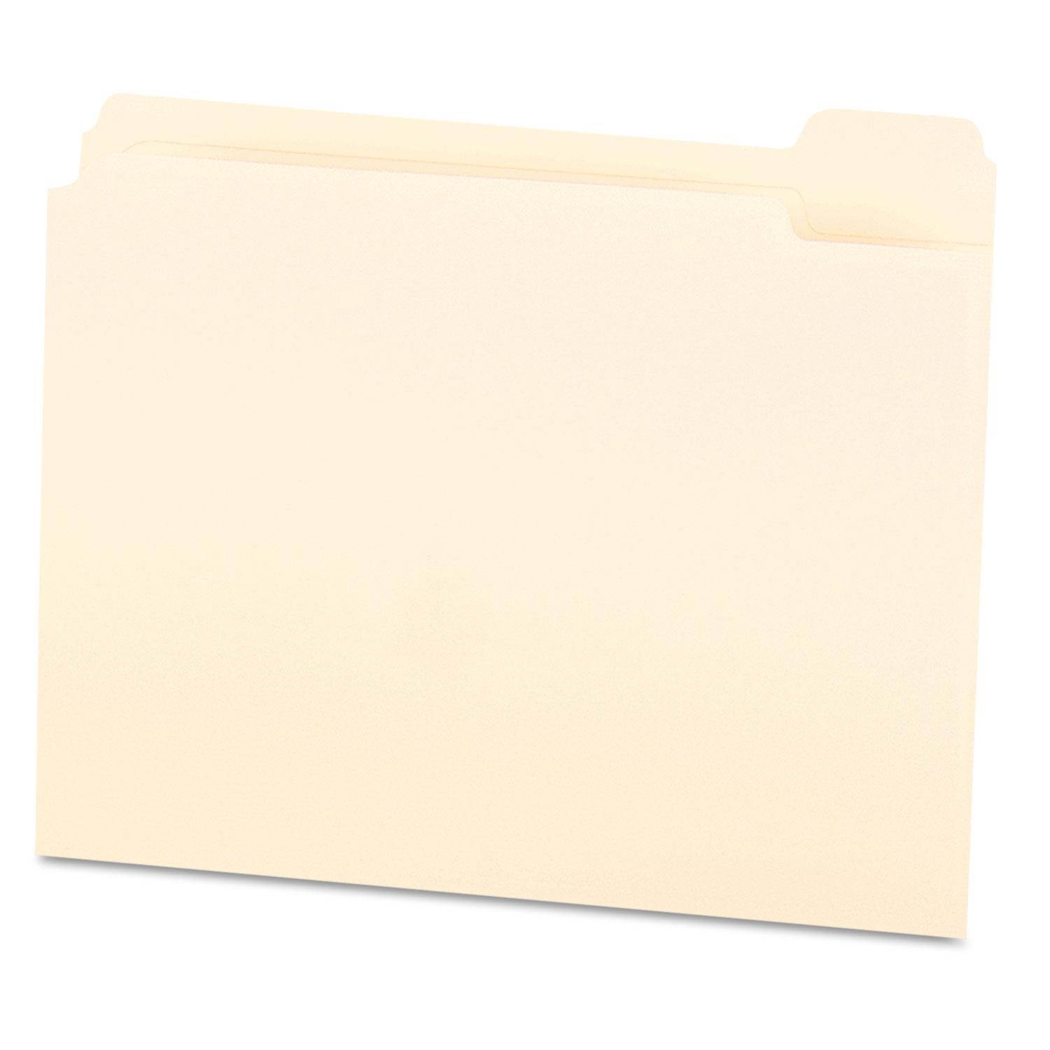 File Folders, Straight Cut, Two-Ply Top Tab, Letter, Manila, 100/box
