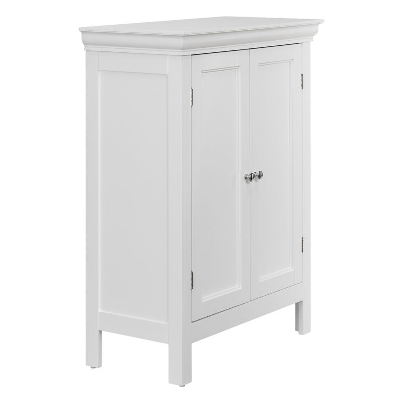 Bourbon Floor Cabinet with Two Contemporary Doors White - Elegant Home Fashions