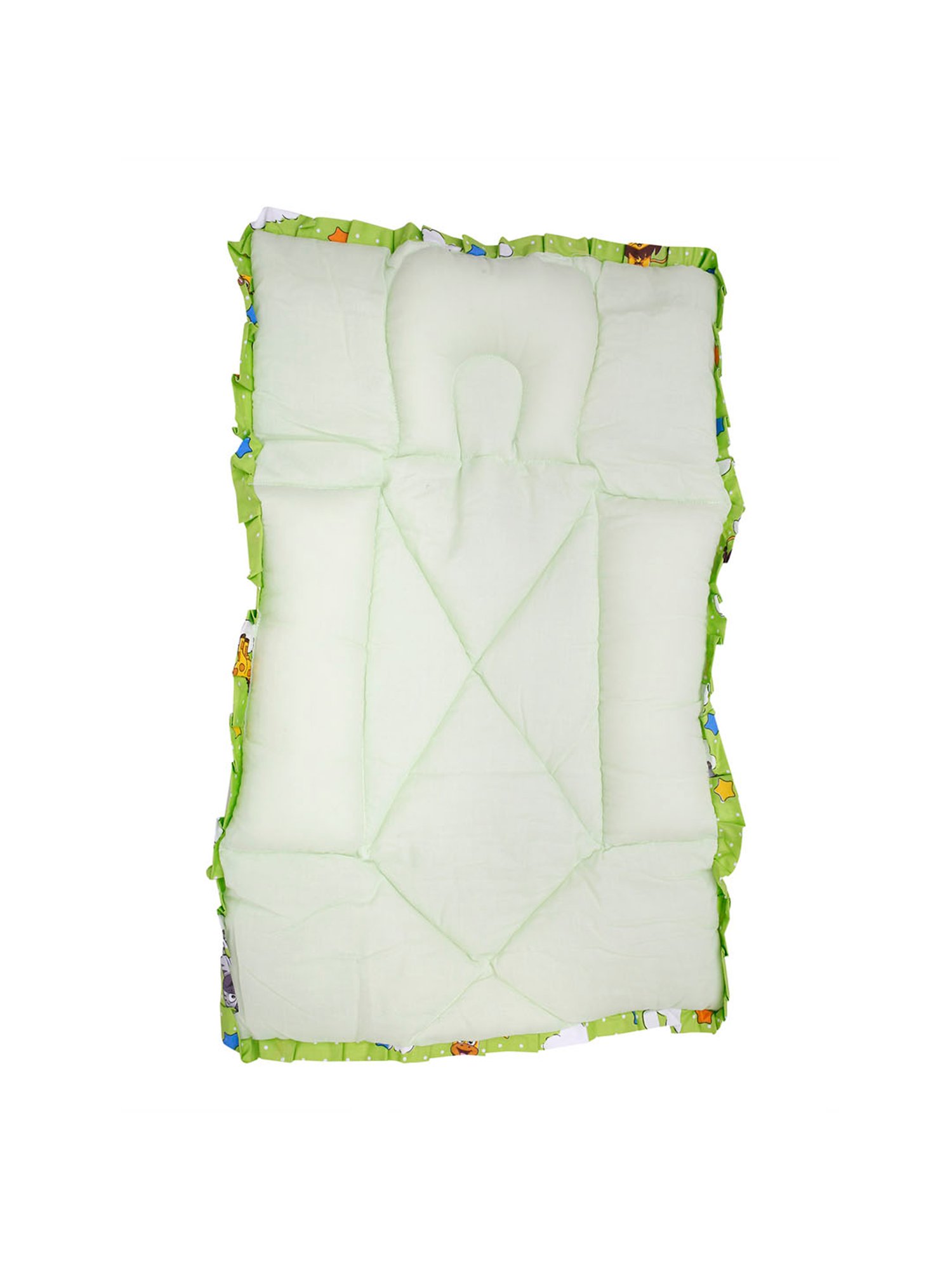 Baby Moo Fun In The Jungle Green Mattress with Fixed Neck Pillow and Bolsters