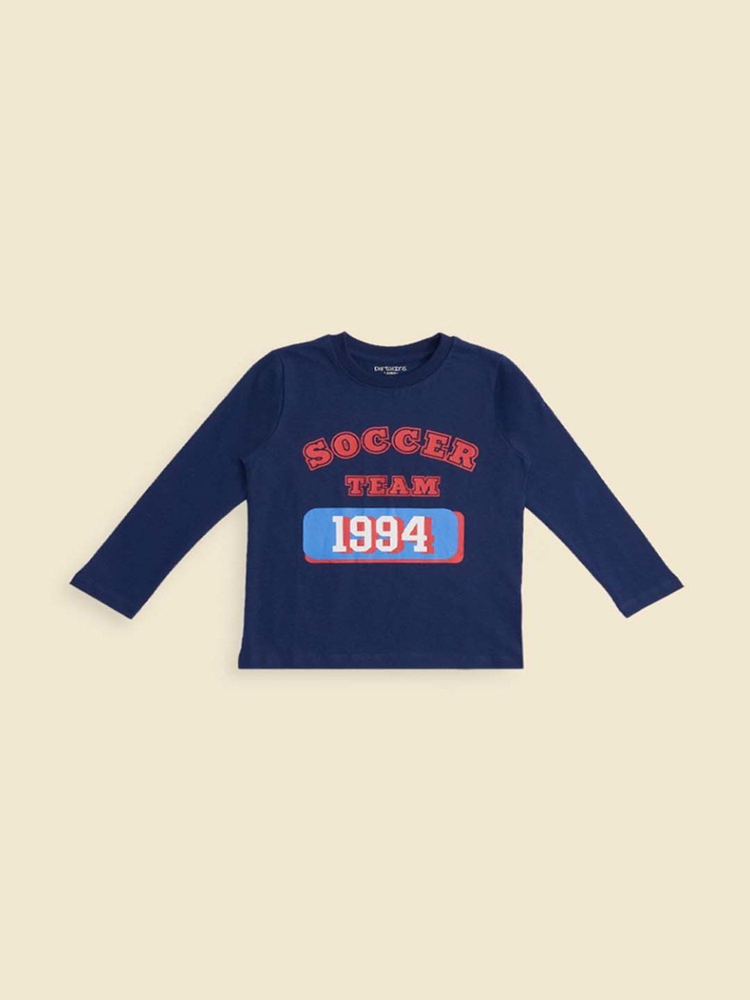 Pantaloons Baby Kids Blue & Red Cotton Printed Full Sleeves T-Shirt