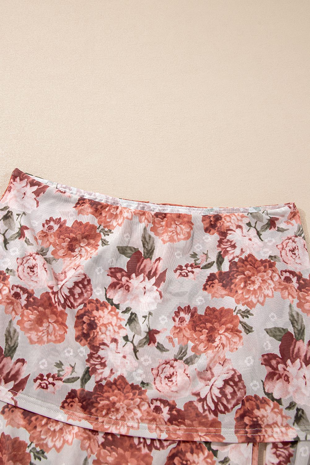 Rose Red Rhinestone Mesh Long Sleeve Bodysuit