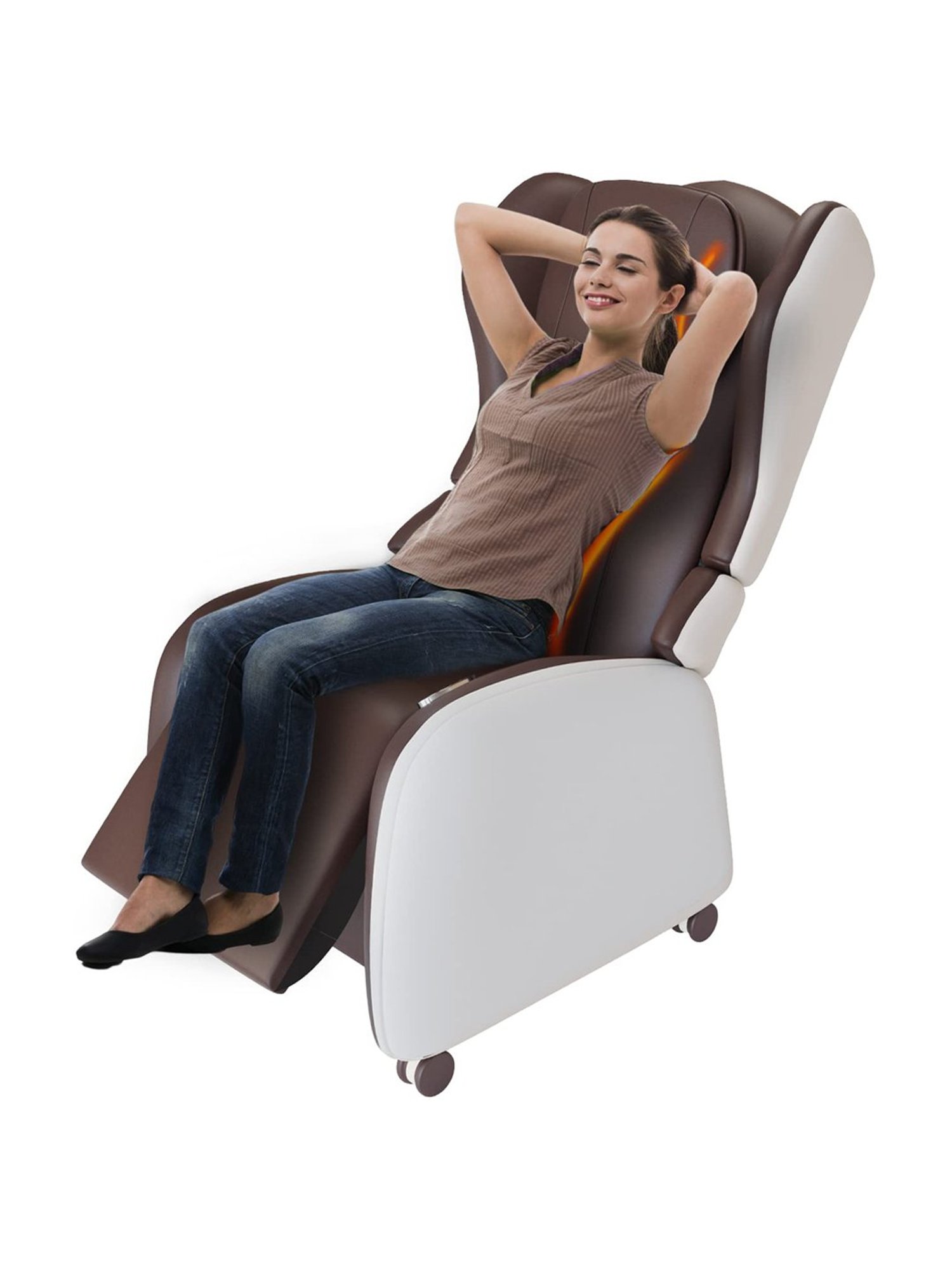 Lifelong LLM567 Fully Body Foldable Chair Massager with Recliner & Powerful 3D Back (Brown)