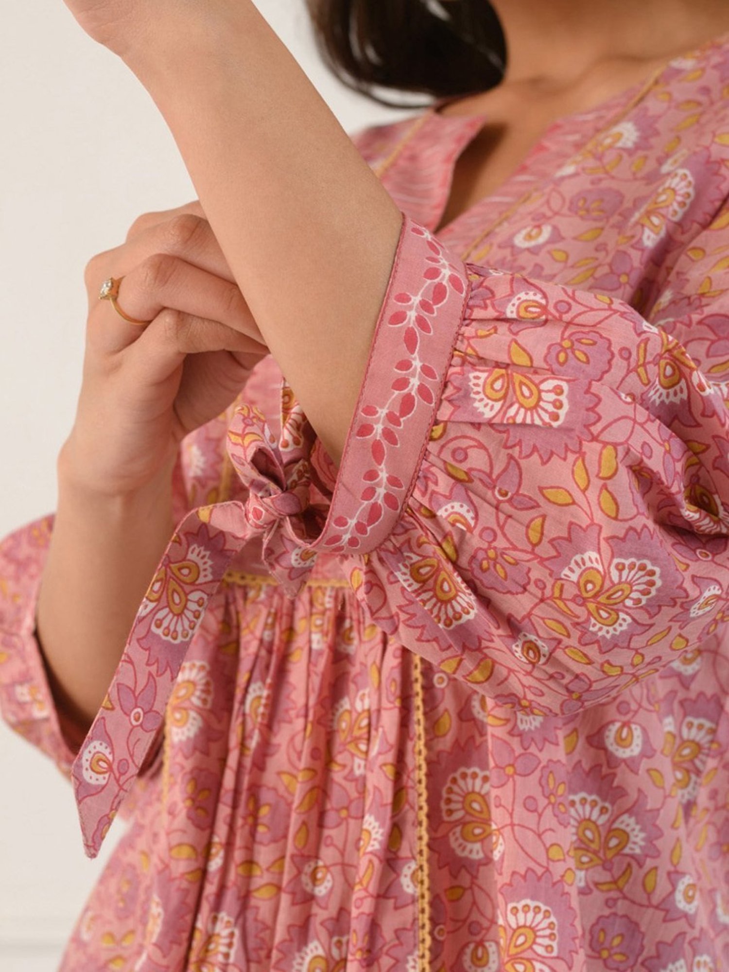 Prakriti Jaipur Pink Gathered Shirt