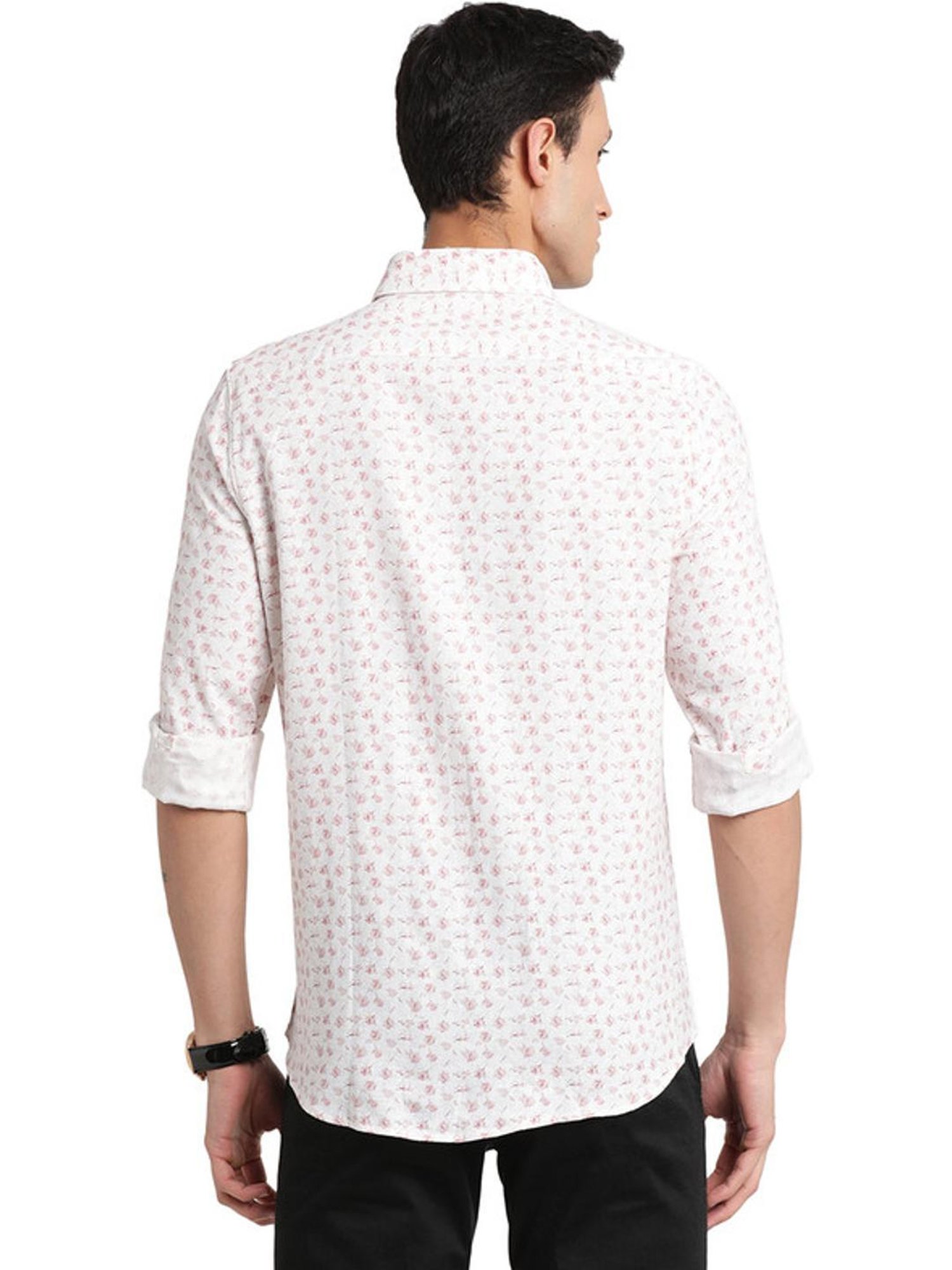 Turtle White Slim Fit Printed Shirt