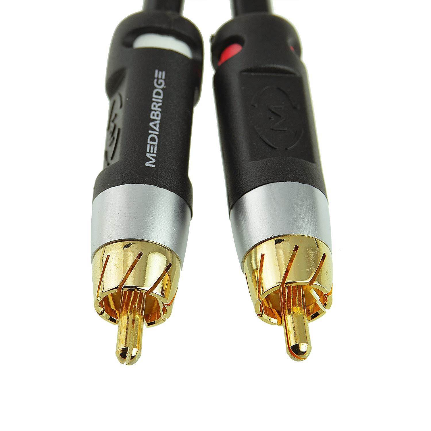 Mediabridge Stereo Cable with Left and Right Audio (6 Feet) - RCA to RCA Gold-Plated Connectors - (Part# MPC-ALR-06B)