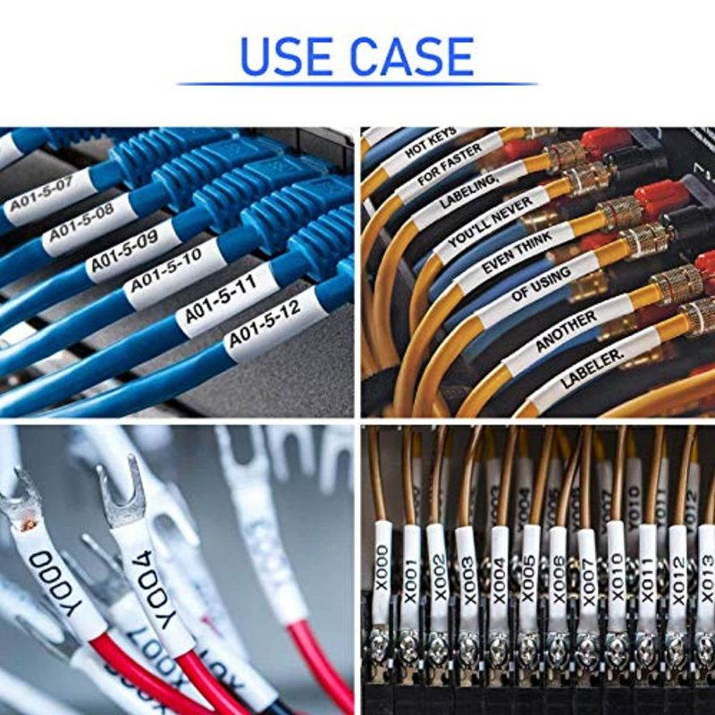 SuperInk 5 Pack Compatible for Brother HSe-221 HSe221 HS-221 HS221 Black on White Heat Shrink Tube Label Tape use in PT-D210 PT-D400 PT-E300 PT-E500 PT-P750WVP Printer (0.34''x 4 (ZJBRHSE2215PK/CA123)