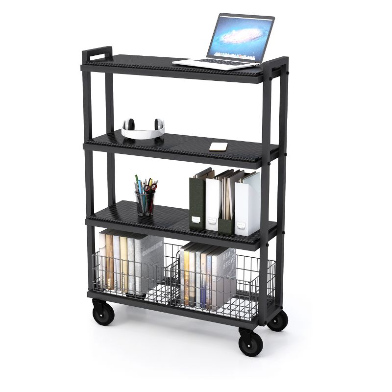 Cart System with wheels 4 Tier Black - Atlantic