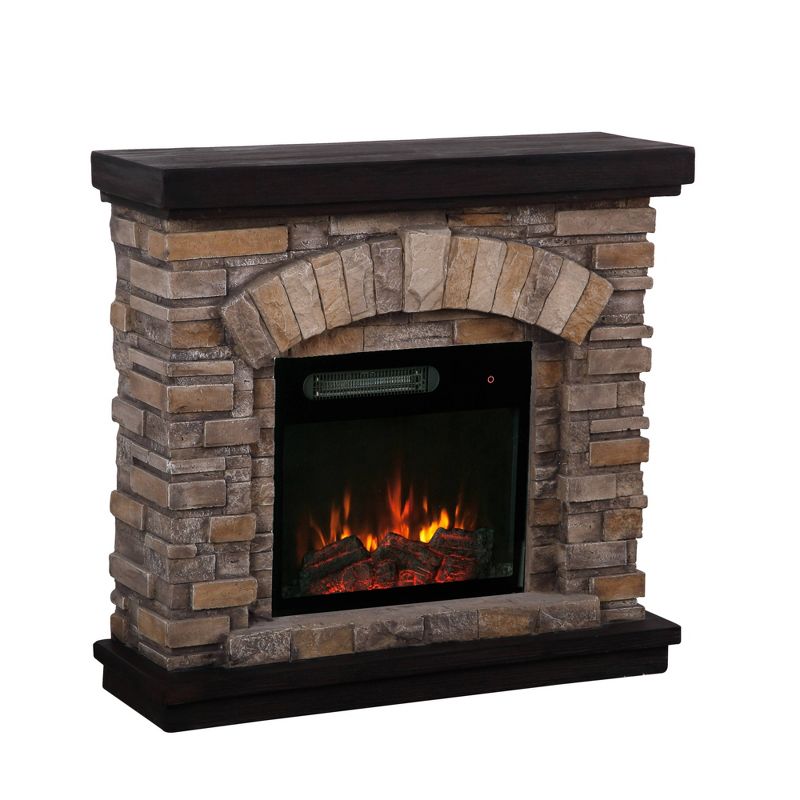 36" Freestanding Electric Fireplace Tan - Home Essentials