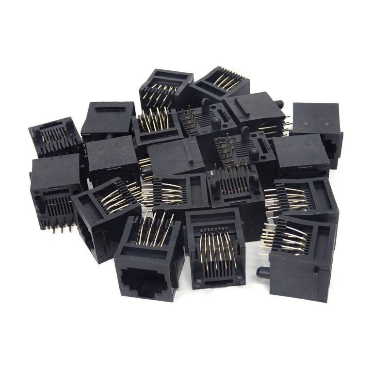 Honbay 20PCS Black RJ45 8P8C Network Modular Connectors for PCB