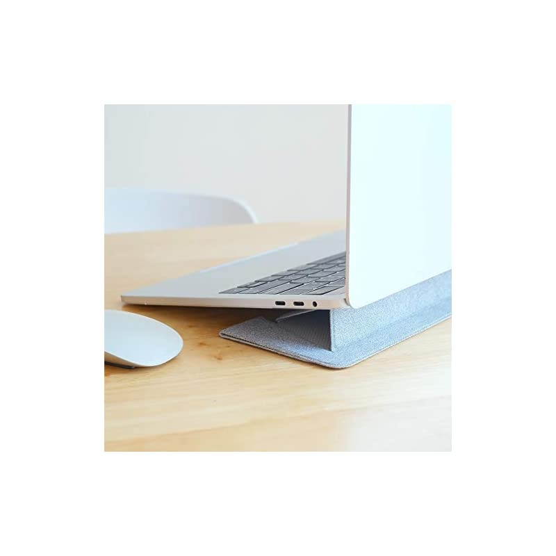 Flat Foldable Laptop Stand Invisible Lightweight Laptop Stand AntiSlide and Portable Notebook Stand Compatible with MacBookMacBook AirMacBook Pro Tablets and Laptops up to 154 Black