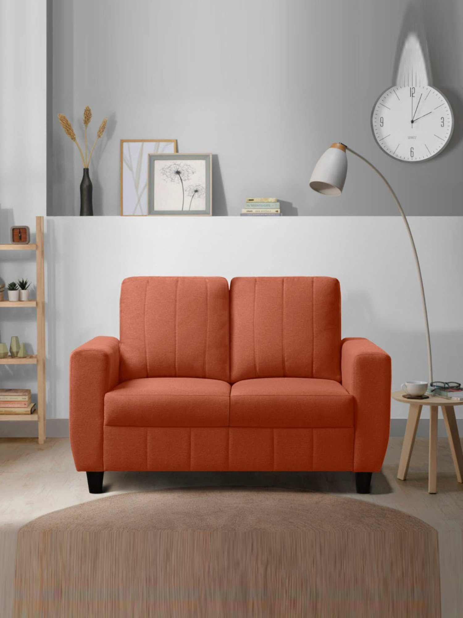 Sleepyhead Bae Ember Orange Fabric 2 Seater Sofa