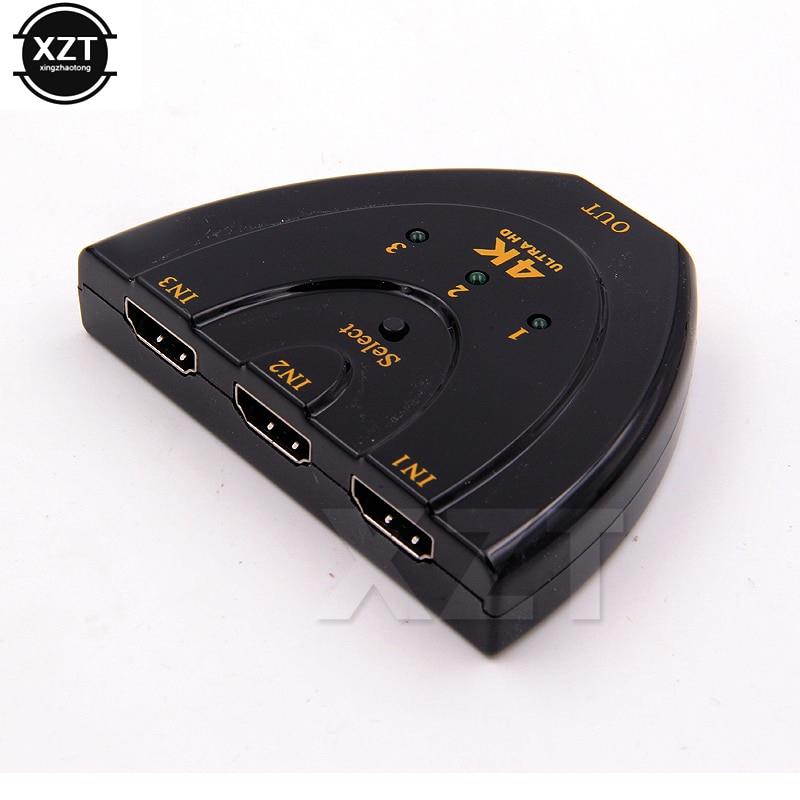 Amkle Mini 3 Port HDMI Splitter Adapter 1.4b 4K Switcher HDMI Splitter 3 in 1 out Port Hub for DVD HDTV Xbox PS3 PS4 1080P