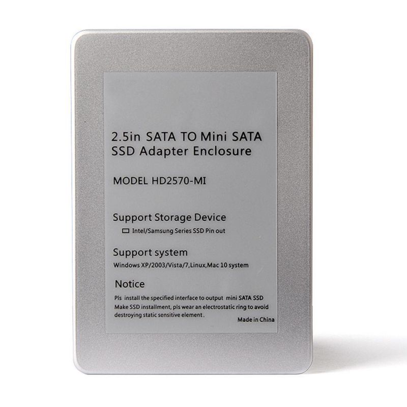 mSATA Mini SSD to 2.5 inch SATA 22-Pin Converter Adapter External Case 7mm