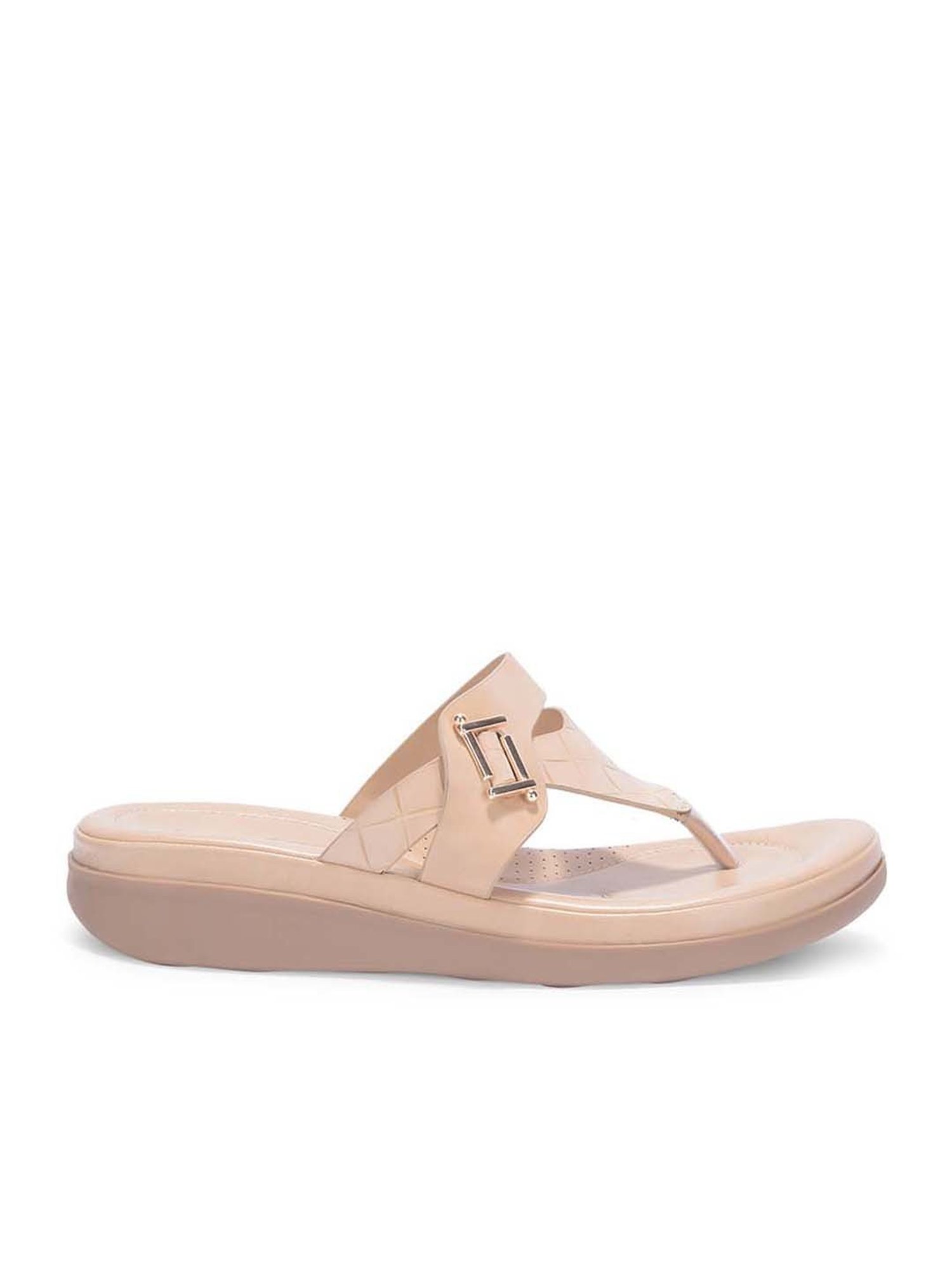 Healers by Liberty Women's Beige Thong Wedges