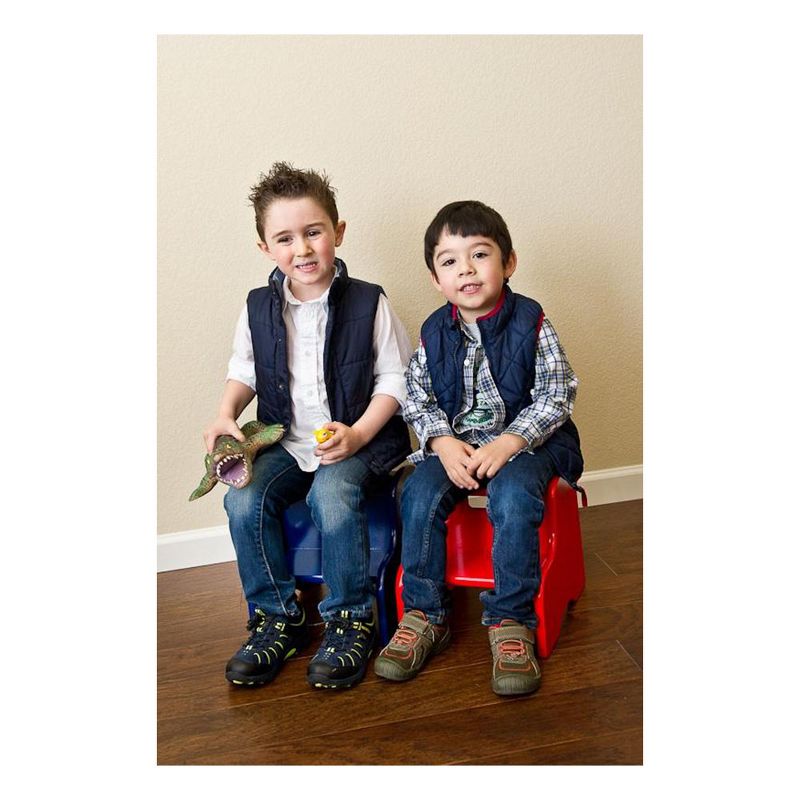 Little Colorado 105WDUNF Durable Wooden Supportive Stepping Stool and Chair for Kids Bathroom, Kitchen, Bedroom, and Garage, with Handle, Unfinished