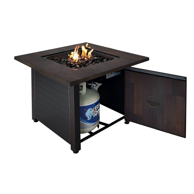 Spencer 30" Gas Outdoor Fire Pit with Printed Resin Mantel - Endless Summer