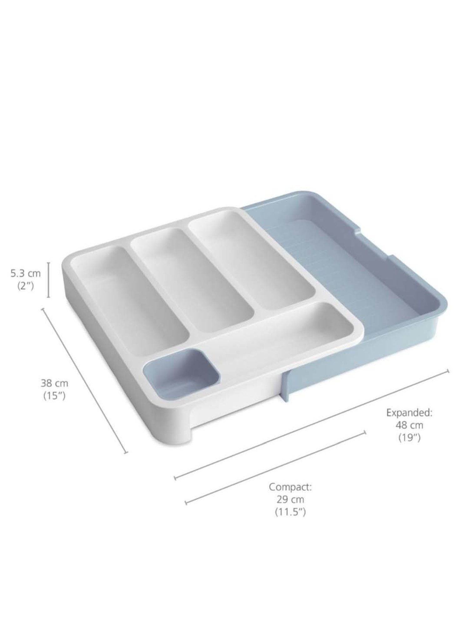 Joseph Joseph Grey Polypropylene 3-Tier Shelf Organizer With Drawer For Cabinet