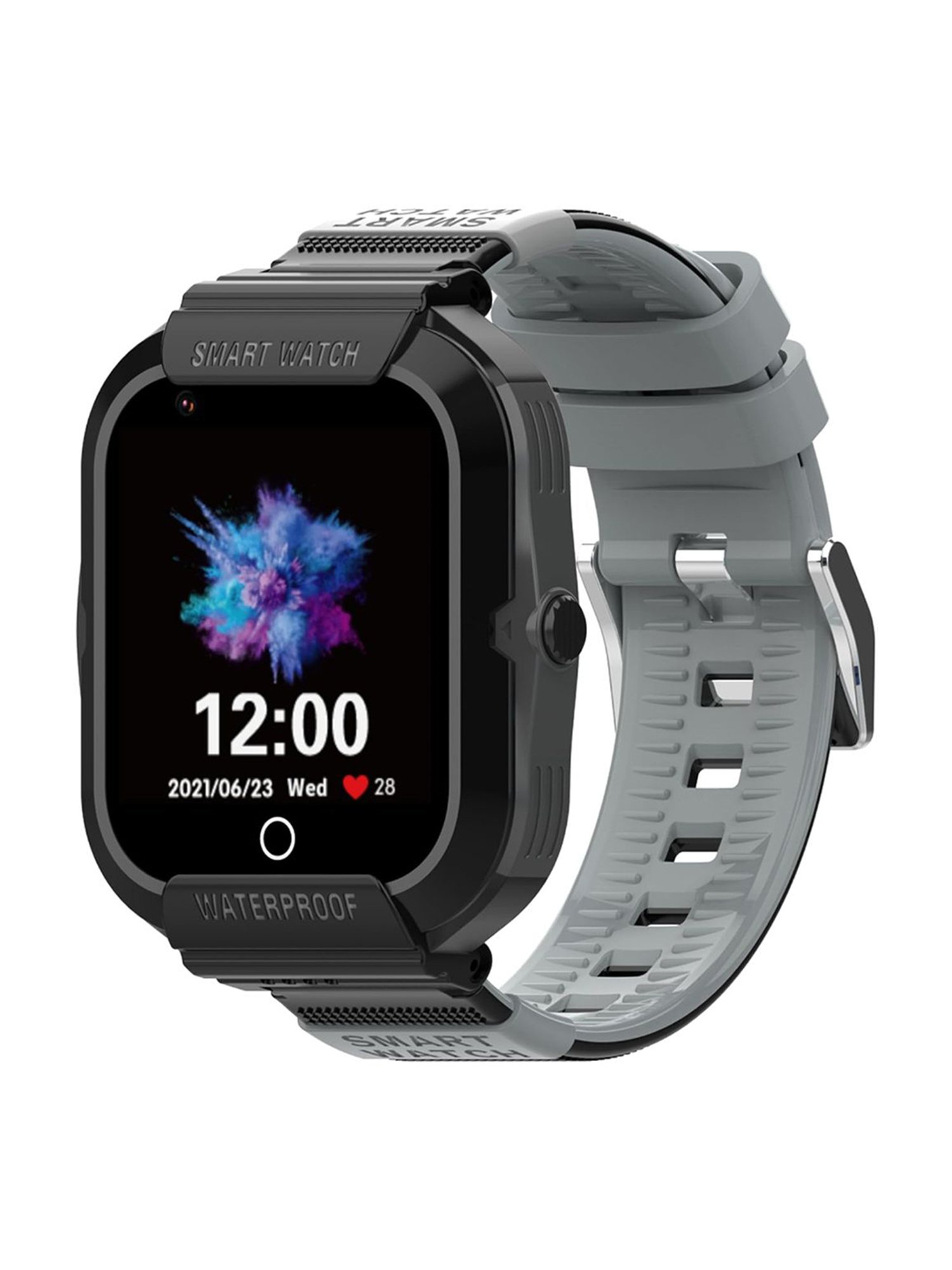 Turet Smartwatch for Kids with HD Display, Camera, SOS Button, Phone & Video Calling (Black)