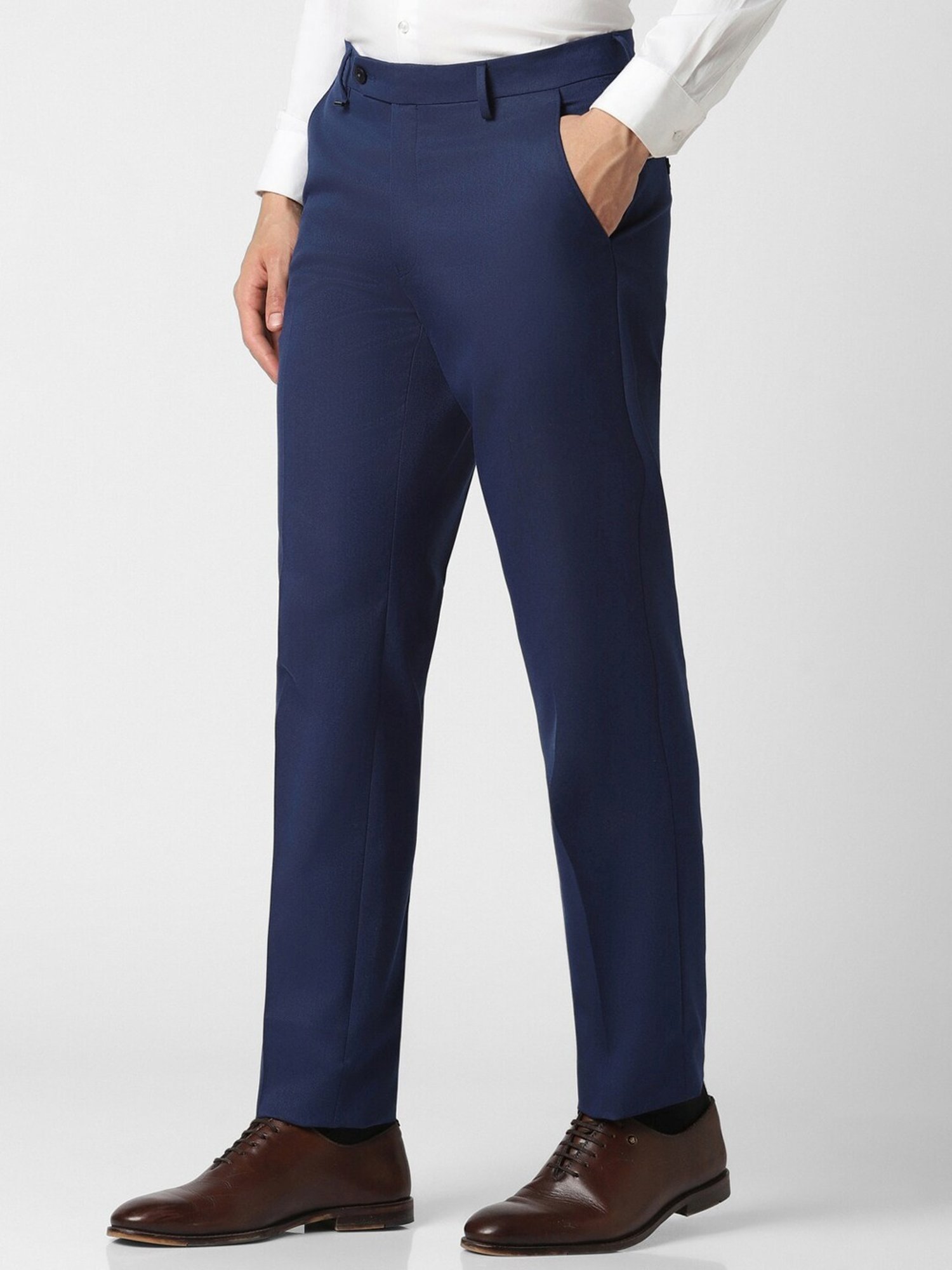 Van Heusen Navy Slim Fit Texture Trousers