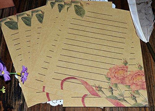 IMagicoo 64 Vintage Retro Cute Design Writing Stationery Paper Pad Letter Set (Kraft)