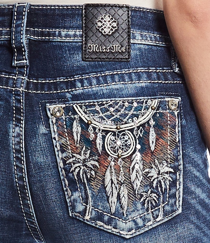 Miss Me Chloe Dream Catcher Embellished Pocket Bootcut Jeans