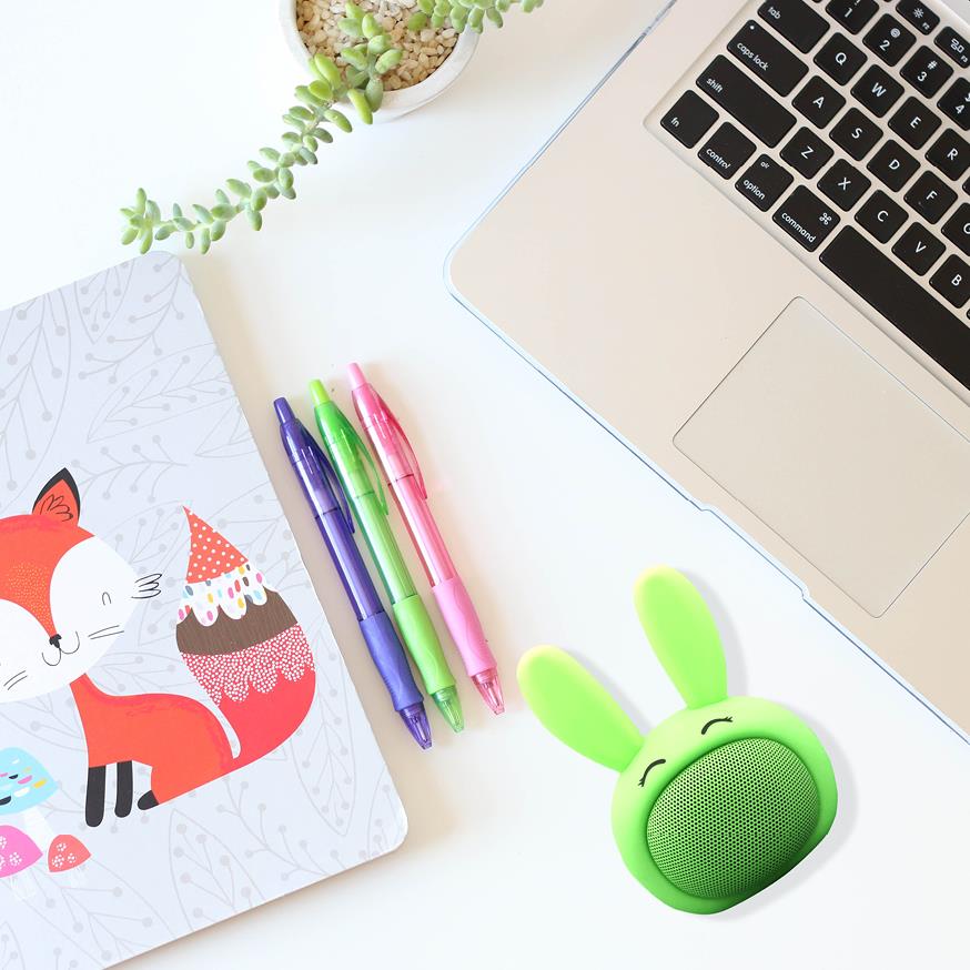 Compact iCute Bluetooth Wireless Speaker Green Rabbit