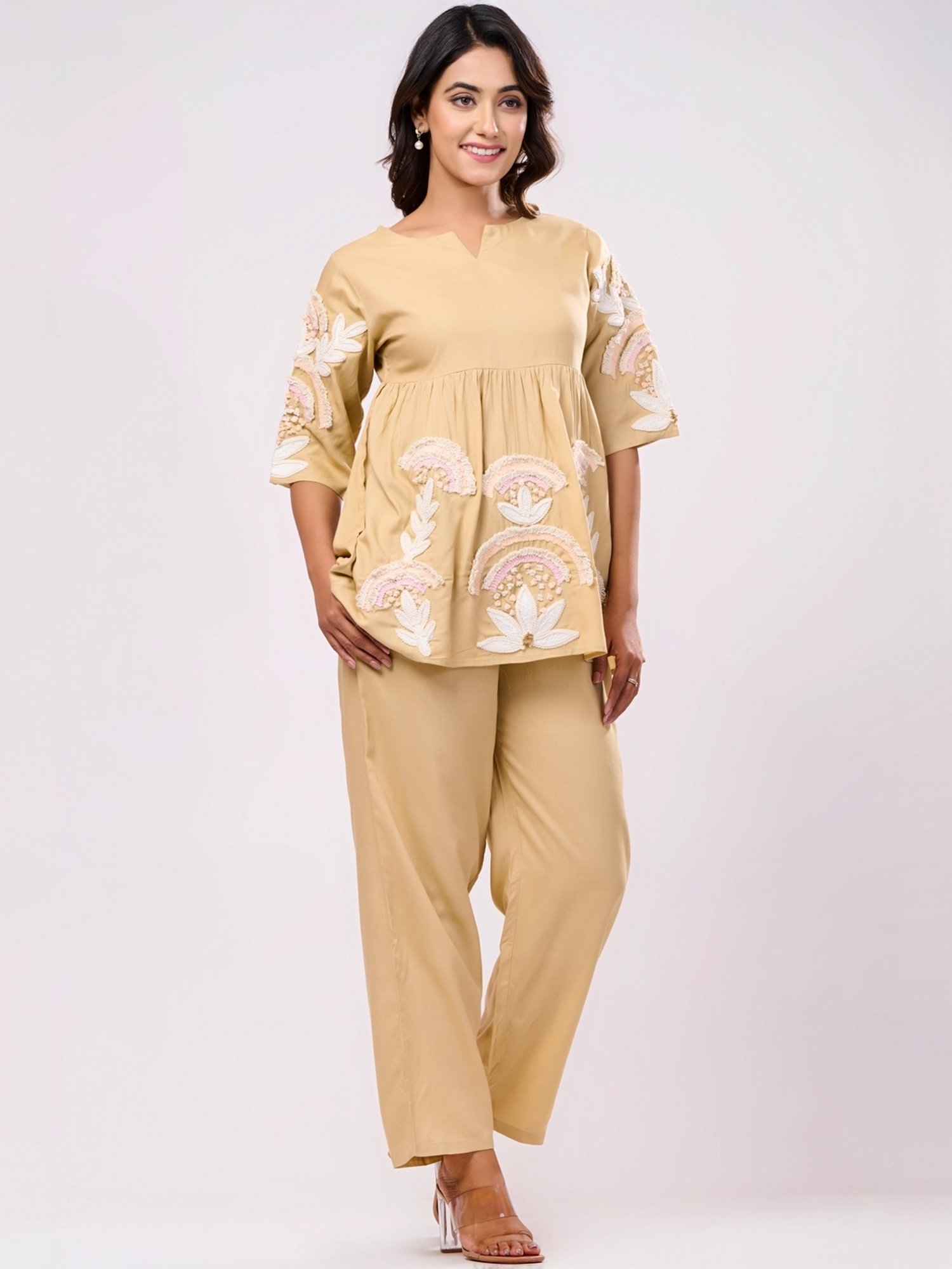 Melon by PlusS Blue Printed Shirt Pant Set