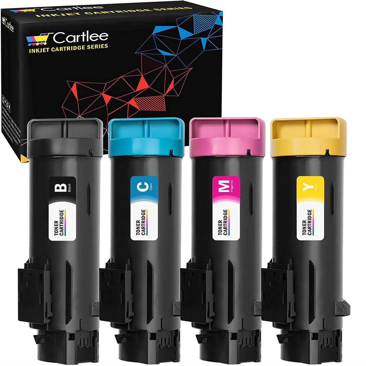 Cartlee Set of 4 Compatible High Yield Laser Toner Cartridges for Xerox Phaser 6510 6510/dni 6510/dn 6510/n Workcentre 6515 6515/dni 6515/dn 6515/n Printer (1 Black, 1 Cyan, 1 Magenta, 1 Yellow)
